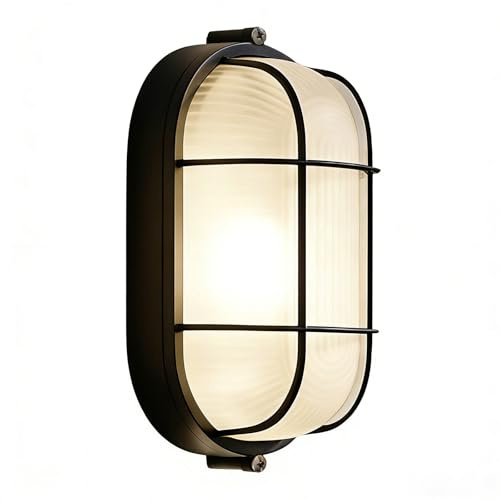 MULANDI Nautical Bulkhead Light, Outdoor Wall Mount Light, 30W Warm White, Modern Fixtures Die Cast Aluminum Waterproof Porch Lights Outdoor Wall Mount Light for Front Porch Patio Garage