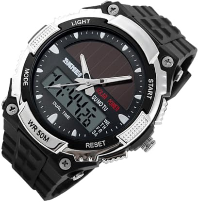 Orologio solare, orologi digitali per esterni, orologio da polso multifunzionale, display della data alla, orologio robusto per uomini e ragazzi, fitness, guida, lavoro, sport, uso