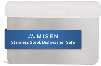 Misen Stainless Steel Bench Scraper - Versatile Food Scraper with Walnut Handle - Ideal for Kitchen, Pastry & Dough - Durable Cutting Board Scraper Tool - Effortless Transfer into Pots & Pans - White