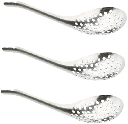iplusmile Colador de Caviar de Acero Inoxidable de Cucharas Coladoras para Cocina Utensilios para Servir y Escurrir Huevos con Diseño Práctico y Duradero | Pulido Espejo, Resistente al Desgaste, para Cocina y Restaurante, Separa Clara y Parte Amarilla con Precisión