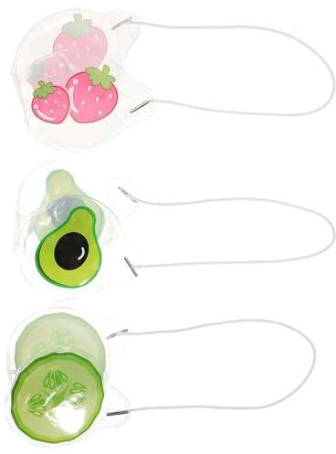 Hohopeti Maschere Rinfrescanti gli Occhi in Gel Riutilizzabili 3 Pezzi, Maschere per Traspiranti Effetto Ghiaccio, Protezione Occhi per Relax e Sollievo dallo Stress Stile Stili multipli