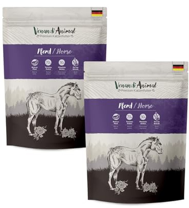 Venandi Animal – Premium Katzenfutter – Pferd, mit viel frischem Fleisch, Trockenfutter, getreidefrei 2er Pack (2 x 1,5kg)