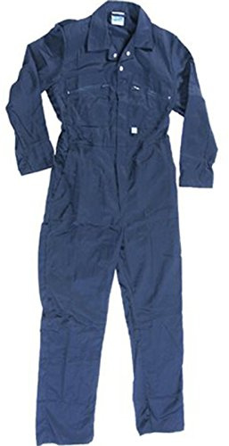Men's Luxury Heavyweight Blue Castle Zip Front Boiler Suit - Work Overalls (44 Chest, Navy Blue)