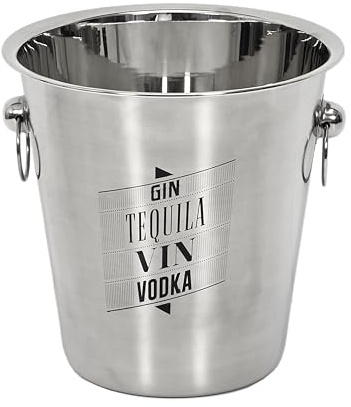 Saveur &d gustation KV7014 Champagne Bucket, Stainless Steel, Grey, 22.4 x 22.4 x 21 cm