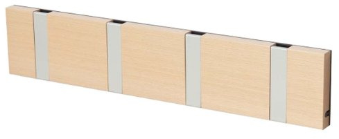 Knax LoCa KNAX 4 Buche Garderobenleiste mit 4 Haken Buche geoelt - Groesse 39,6x7,9x1,8cm(LxHxT)