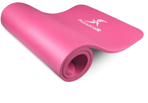 ProsourceFit Extra Thick Yoga and Pilates Mat ½” (13mm), 71-inch Long High Density Exercise Mat with Comfort Foam and Carrying Strap