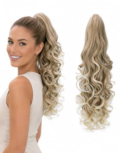CAISHA 50cm Zopf Haarteil Butterflyclip Pferdeschwanz Dunkelblond Mix H64
