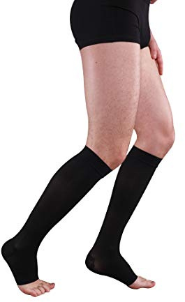 1 Paar Kompressionsstrümpfe, Kniestrümpfe AD, Kl. 3, Offene Spitze (6, Beige)