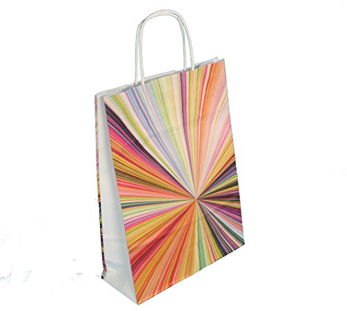 150-200 Papiertragetaschen Einkaufstüten Tragetaschen aus Papier 90-100g/m² mit Papierkordel Henkel Neutraldruck Mikado 3 verschiedene Größen zur Auswahl (45+17x43cm 100g 150St.)