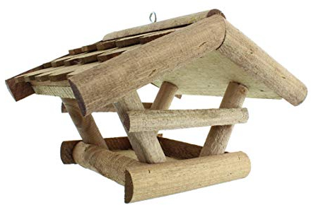 Vogelhaus Futterhaus Vogelvilla Vissel aus Echtholz Dach aus Echtholzschindeln