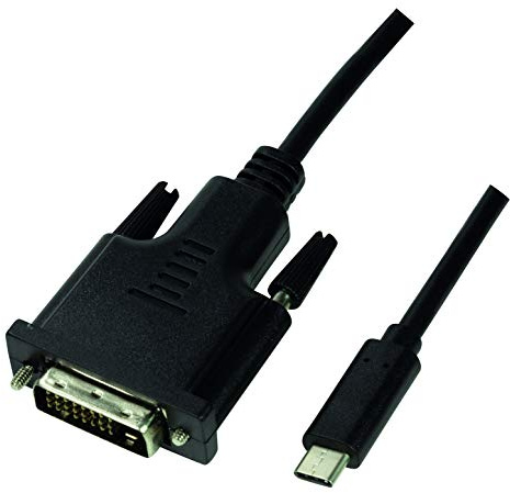 LogiLink UA0332 - USB-C (3.2 Gen1) auf DVI-D (24+1) Anschlusskabel, FHD 1080p/60 Hz, 3m Schwarz
