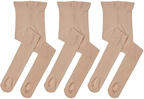 MdnMd Collant da danza da donna, ultra morbidi, convertibili, per danza, per bambini, adulti, 3 paia-pelle, Small