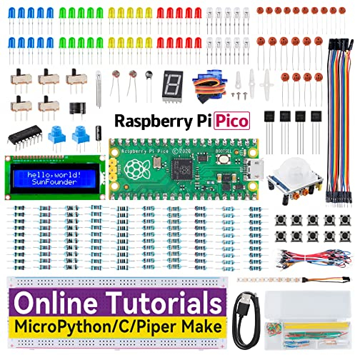 SunFounder Raspberry Pi Kit de démarrage Pico avec 40 projets tutoriels en Ligne, Code microphéthon C Piper, électronique d'apprentissage Unique et Programmation pour Raspberry Pi Arduino