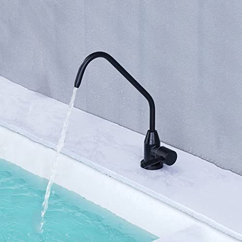 Spültischarmatur Küche Osmose Wasserhahn Kaltwasserhahn Edelstahlhahn mit 360° schwenkbar,Schwarz A