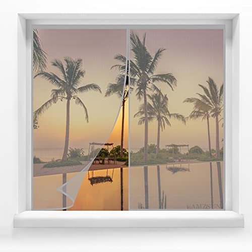 Insektenschutzrollo 145x190cm Insektenschutz Tür Fenster Moskitoschutz Fliegenvorhang Ohne Bohren für Küche/Wohnzimmer/Schlafzimmer Grau