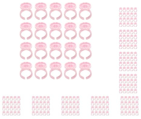Juego de 100 anillos de pegamento para pestañas de 0.9 x 2 pulgadas