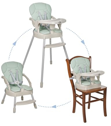 MS BabyWorld- Seggiolone pappa Belly 3 in 1- trasformabile in sollevatore e in sedia - Seggiolone pieghevole MS con seduta imbottita