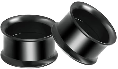 Ayoiow 2 STK Flesh Tunnel, Plugs Chirurgenstahl Ohr Plug Herren Silber Reifen Ohr Plug 2-30mm