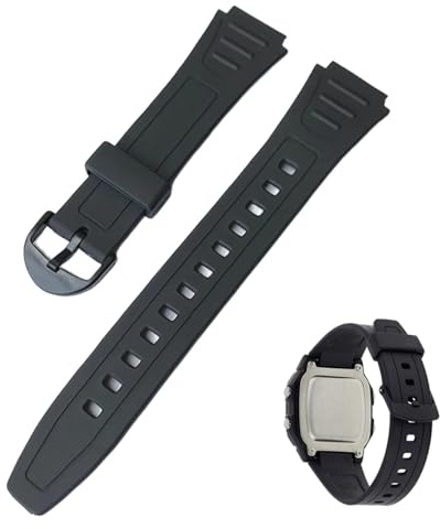 For Casio Watch Strap Fur Casio W800h Armband,Compatible with W-800H Resin,18 Mm Resin Uhrenarmband Wasserdicht Und Strapazierfähig,Kompatibel Mit W-800H-1AV W-800H-1BV W-800HG-9AV