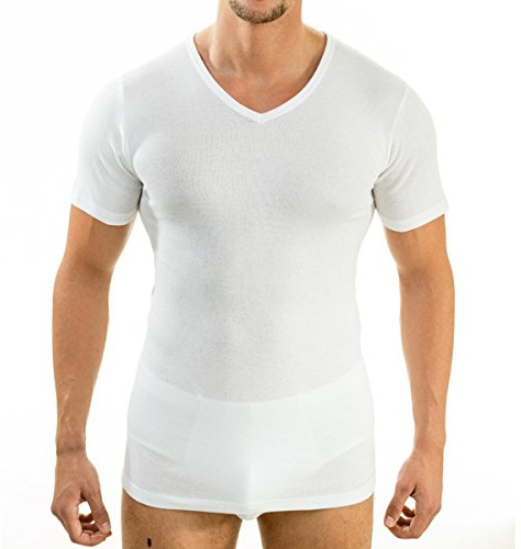 HERMKO 4880 Herren Kurzarm Basic Unterhemd | 100% Bio-Baumwolle | V-Ausschnitt | Nachhaltig & Langlebig, Größe:D 5 = EU M, Farbe:weiß