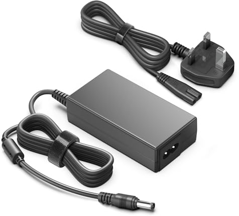 12V Power Supply, 100-240V AC to DC 12V Transformer Adapter for AOC MSI KOORUI 24N1A 24E4 24E3 24N5C KTC 27 Inch H27T22C Gaming Monitor LED Strip Lights Gaming Chair Bluetooth Speaker Charger Cable