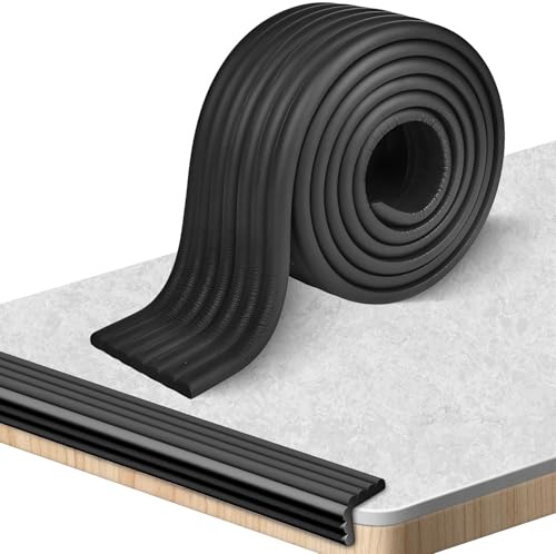agctrler 5m x 8cm Kantenschutz Baby Schaumstoff, Kantenschutz Selbstklebend, Weichem Klebe Eckenschutz Baby Schaumstoff Kantenumleimer Selbstklebend Tischkantenschutz für Verschiedene Möbel (Schwarz)