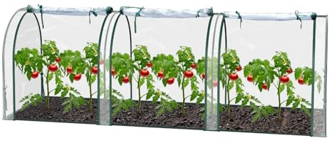 ISOISL Gewächshaus Klein PVC Foliengewächshaus Balkon Stahlrohrgestell Treibhaus für Balkon, Garten, Tomatenhaus 270*90*90cm, Transparent