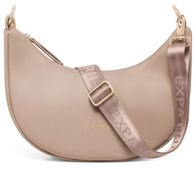 Expatrié Borsa a Tracolla Donna - Lea Small - Borsa a Spalla Mezzaluna - Crossbody Moon Bag - Marsupio Rotonda in Pelle Vegana - Idrorepellente