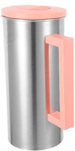 Cabilock Edelstahl Getränkekrug Nordic Großer Fassungsvermögen Wasserkrug Mit Komfortablem Griff Bruchsicherer Mehrzweck-kaltwasserbehälter Für Saft Kaffee Und Kalte Getränke Leicht Zu Rein