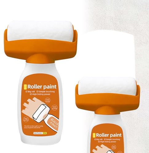 Rullo per Pittura Bianca, Vernice Bianca Muro Interno, Rullo per Vernice per Pareti Portatile, Rullo per Ritocchi Parete a Rapida Asciugatura a Base d'Acqua per Rimuovere Macchie Parete Graffiti, 500g