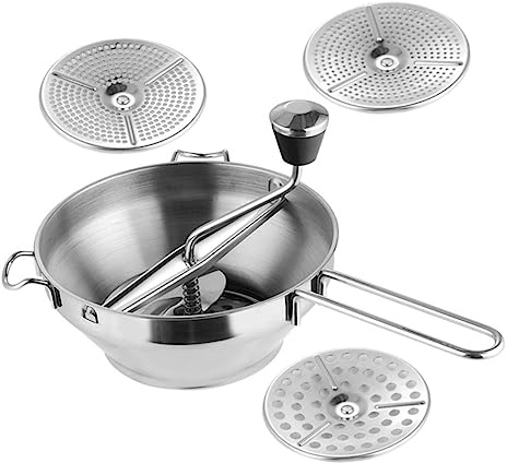 HOMOBABE Presse-purée En Acier Inoxydable Pour Fruits Et Légumes Presse-purée Domestique Outil De Pressage Pratique Broyeur De Pommes De Terre Ergonomique La Cuisine 1 Ensemble