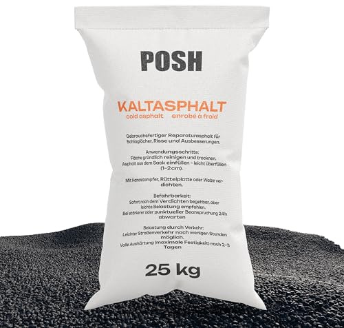 Asfalto en frío, 25 kg, reparación, betún, asfalto, asfalto, mezcla en frío, 0-8 mm