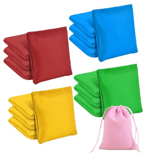 Bean Bags Kids Throwing - 10x10cm Small Toss Bags, 16Pcs Mini Cornhole for Tossing Games, Ideal for Indoor Outdoor Games & Learning Activities