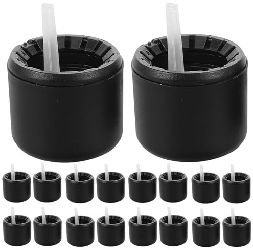 WRITWAA 20 Pièces Bouchons de Bouteilles Huiles Essentielles Étanches Couvercles Plastique pour Flacons Cosmétiques et Utilisation Industrielle Mat Noir