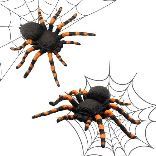 QIZHIQIAMY Ragnetti Halloween, Ragni Finti Halloween, Ragno Finto Realistico, Decorazioni Ragnetti Plastica, Realistico Ragno Spaventoso, Decorazioni di Halloween per Casa, Ufficio, Feste (C)