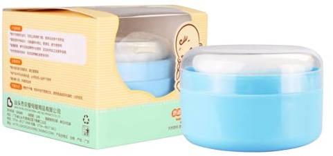 Récipient à poudre pour poudre de bébé, étui en poudre portatif pratique avec tampon, talc ou stockage de poudre en vrac, support cosmétique, pot de poudre de soin du corps de bébé pour salle de bain