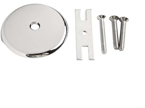 Gdfnmogo Bathtub Overflow Cover Panel with 3 Screws Installation Kit, Universal Replacement Drain Overflow Face Plate for Standard Tubs, Durable Brass(Silver)