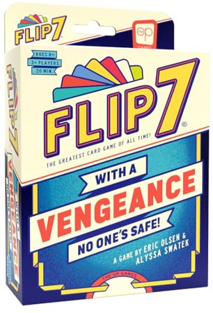 Flip 7: With a Vengeance Kortspel | Fristående Press Your Luck-spel | Take-That Aktionskort | Snabbt Familje- och Partyspel från 8 År
