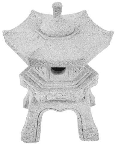 Toyvian Zen Garden Mini Stone Lantern Pagoda Figurine for Bonsai Micro Landscape Aquarium Decoration Outdoor Garden