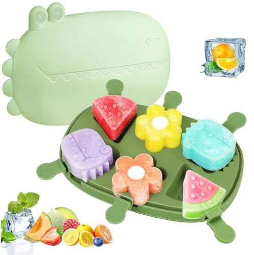 Moule A Glace - 6 CavitéS Moule Glace Silicone Diy Moule, Avec BâTonnets Et Couvercle, RéUtilisable, Sorbets Et Sucettes, Sans Bpa, Pour L’éTé Et Les FêTes D’Enfants