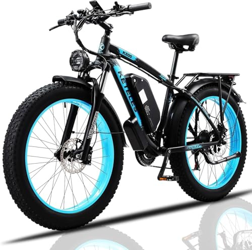 QIKAITU 26 Electric Mountain Bikes for Adults,Road Legal 250w 48V 20AH | Fat Tyre Pedal Assist Electric Bikes With Throttle,Removable battery,Long-range,All-terrain E Bike for Men and Women