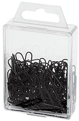 Wedo 901244200 Trombones (Métal, 27 mm, avec Revêtement Plastique), 100 Pièces Noir