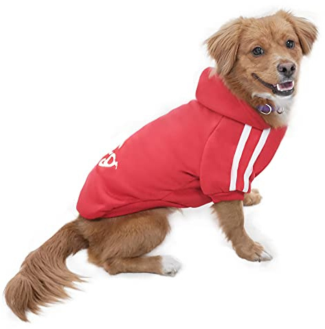 Eastlion Hund Pullover Welpen-T-Shirt Warm Pullover Mantel Pet Kleidung Bekleidung, Rot, Gr. XL