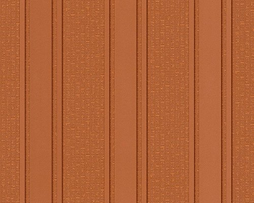 A.S. Création VERSACE WALLPAPER Vliestapete - Luxustapete gestreift - 10,05 m x 0,70 m - braun metallic orange - Designertapete Made in Germany - 962372
