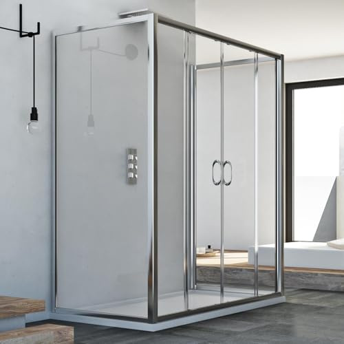 Idralite Replay Trio 2 Türen 3-seitige Duschkabine 70x170x70 cm H185 Klarglas