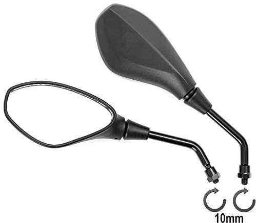 A-Pro Espejos Retrovisores Laterales Moto Scooter Universal 10mm Negro