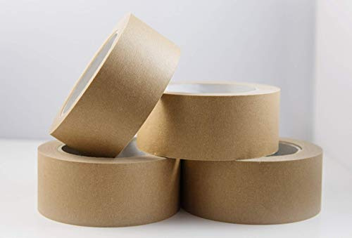 4x Rouleaux 48mm x 50 m Ruban adhésif adhésif en papier auto-adhésif pour cadrer, masquage, décoration ou emballage - Respectueux de l'environnement - 100% recyclable - Vegan