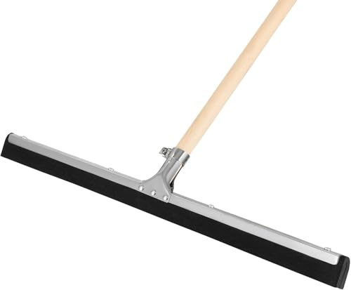 KOTARBAU® Escoba de Goma para Suelo - Acero - 55 cm - con Palo de Madera - 150 cm - Escoba De Agua - para Interior y Exterior - Haragán De Limpieza - Escobilla de Goma para Suelo