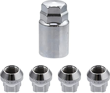 X AUTOHAUX M14x1.5 Kit de tuercas de bloqueo de rueda de coche para Tesla Model 3 tono plateado | Tornillos antirrobo, tono plateado, paquete de 5