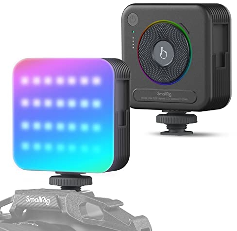 SMALLRIG P108 RGB Lampe vidéo Portable, Eclairage de Photographie Couleur à 360 ° avec 3 Griffes Froides, Panneau LED Vidéo Rechargeable 2500 mAh 2700 K-6500 K pour Youtube, Vlogging, TikTok - 4055